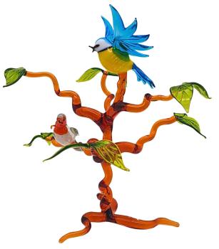 Preview: Baum mit Rotkehlchen und Blaumeise